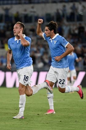 As Roma 30 08 2026 - campionato di calcio serie A Lazio-Genoa foto Antonello Sammarco Image nella foto: esultanza gol Davide Frattesi 