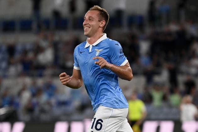 As Roma 30 08 2026 - campionato di calcio serie A Lazio-Genoa foto Antonello Sammarco Image nella foto: esultanza gol Davide Frattesi 