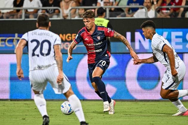 IPA87946920 - Daniel Maldini of Cagliari Calcio during the Cagliari Calcio vs. Inter - FC Internazionale Italian Serie A soccer match in Cagliari, Italy, on August 30, 2026  Copyright: xLuigixCanu IPAxSportx xx 87946920