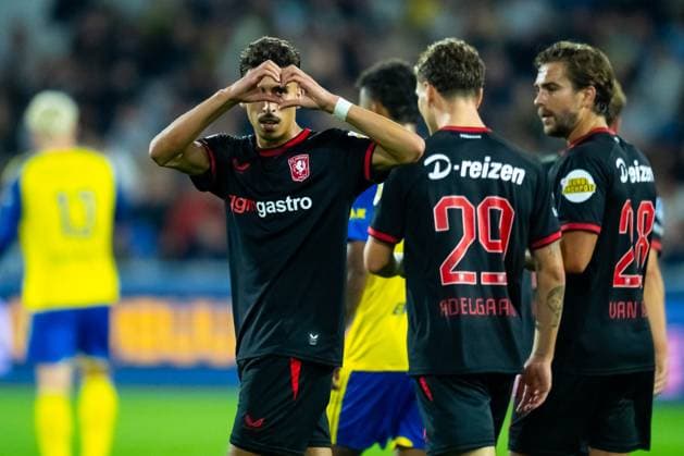 LEEUWARDEN , 30 08-2026 , Kooi Stadium , season 2026 2027 , Dutch Eredivisie football , match between SC Cambuur and FC Twente , picture shows goal celebration by FC Twente player Younes Taha 0-4 Cambuur - Twente  x206263262x Copyright: