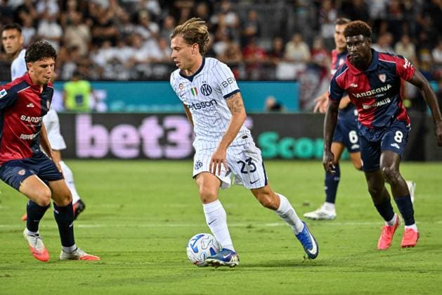 IPA87946967 - Nicolo Barella of Inter during the Cagliari Calcio vs. Inter - FC Internazionale Italian Serie A soccer match in Cagliari, Italy, on August 30, 2026  Copyright: xLuigixCanu IPAxSportx xx 87946967