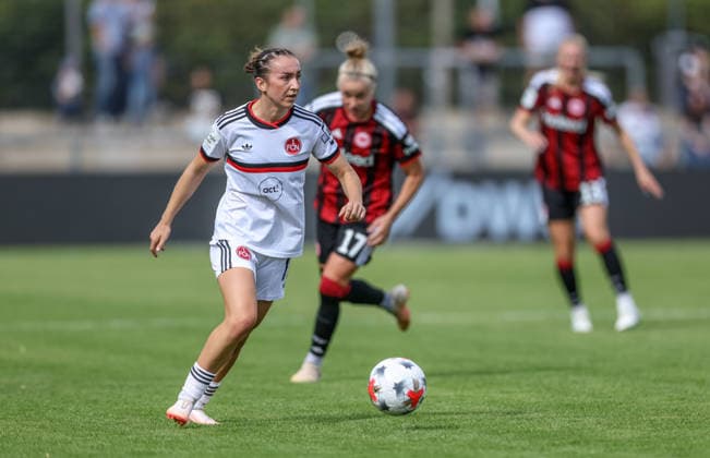 GER, Frankfurt, Eintracht Frankfurt vs 1. FC Nürnberg, Google Pixel Frauen Bundesliga, Fussball, DFB, Spielzeit 2026 2027, Stadion am Brentanobad, 2. Spieltag im Bild: Lara Meroni (FC Nürnberg Frauen 11) DFB DFL REGULATIONS PROHIBIT ANY USE OF PHOTOGRAPHS AS IMAGE SEQUENCES AND OR QUASI-VIDEO, 30.08.2026 *** GER, Frankfurt, Eintracht Frankfurt vs. 1. FC Nürnberg, Google Pixel Women s Bundesliga, Soccer, DFB, 2026–2027 Season, Stadion am Brentanobad, Matchday 2: Lara Meroni, FC Nürnberg Women 11. DFB and DFL regulations prohibit any use of photographs as image sequences and or quasi-video. August 30, 2026 Copyright: HMBxMedia HendrikxHamelau