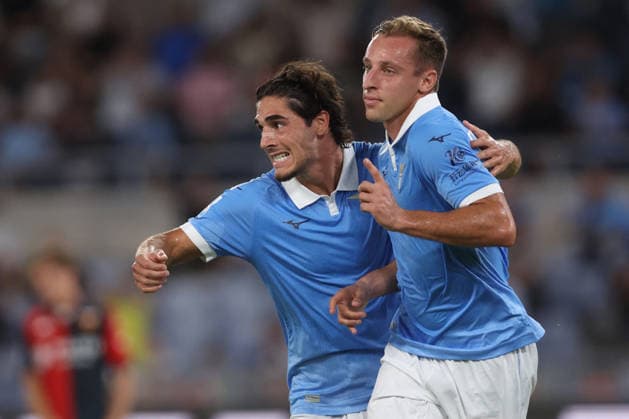 SOCCER - Serie A - SS Lazio vs. Genoa CFC Photo by IPA ABACAPRESS.COM87946950 - Rome, Italy — August 30, 2026: David Frattesi (midfielder) of Lazio scores a goal and celebrates with his teammates during the 2026–2027 Italian Serie A—Enilive Championship soccer match between SS Lazio and Genoa CFC at the Olympic Stadium in Rome. Rome Italy  Copyright: xIPAxSport ABACAx