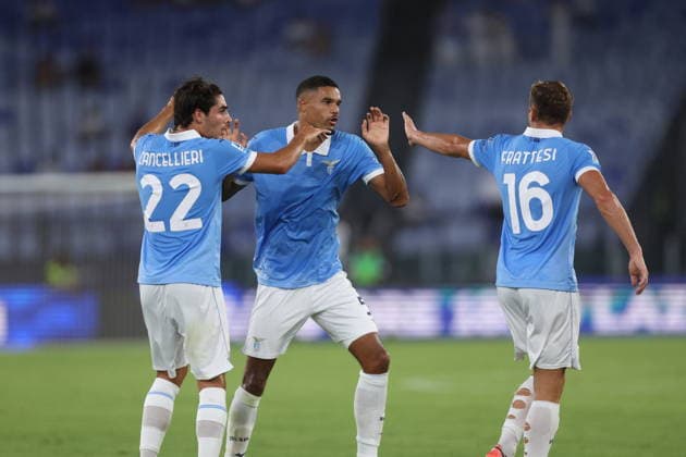 SOCCER - Serie A - SS Lazio vs. Genoa CFC Photo by IPA ABACAPRESS.COM87946940 - Rome, Italy - August 30, 2026: David Frattesi (midfielder) of Lazio scores a goal and celebrates with his teammates during the 2026-2027 Italian Serie A-Enilive Championship soccer match between SS Lazio and Genoa CFC at the Olympic Stadium in Rome. Rome Italy  Copyright: xIPAxSport ABACAx