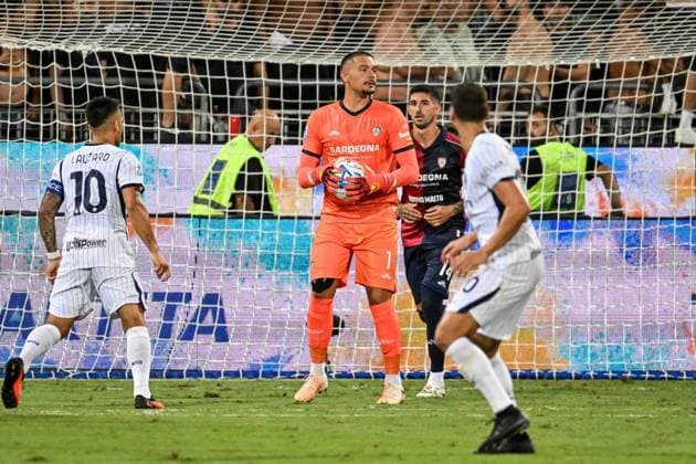 IPA87947411 - Elia Caprile of Cagliari Calcio during the Cagliari Calcio vs. Inter - FC Internazionale Italian Serie A soccer match in Cagliari, Italy, on August 30, 2026  Copyright: xLuigixCanu IPAxSportx xx 87947411