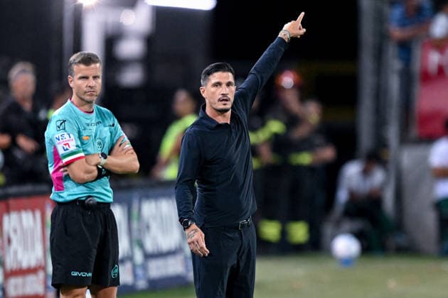Cagliari s coach Fabio Pisacane during the Serie A soccer match between Cagliari Calcio and F.C. Internazionale at the Unipol Domus in Cagliari, Sardinia - Sunday 30th august 2026. - Soccer  Copyright: xGianlucaxZuddas LaPressex