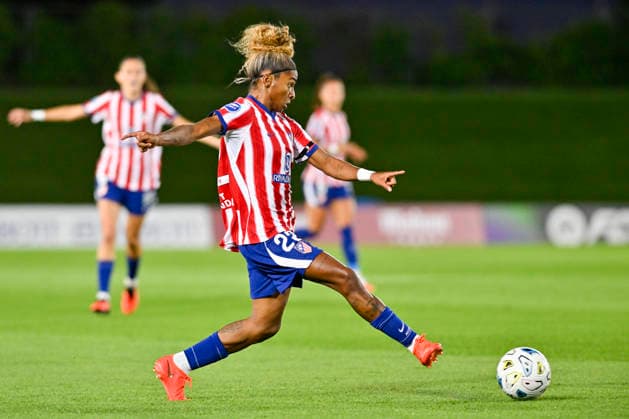 August 30, 2026, Madrid, Madrid, Spain: LUANY of Club Atletico de Madrid pases the ball during the Spanish Women League, Liga F, football match played between REAL MADRID Vs ATLETICO DE MADRID at Alfredo Di Stefano stadium on August 30, 2027, in Valdebebas, Madrid, Spain. Spanish Women League REAL MADRID Vs ATLETICO DE MADRID (08.30.27) - ZUMAc312 20260830_zsp_c312_136 Copyright: xOscarxManuelxSanchezx