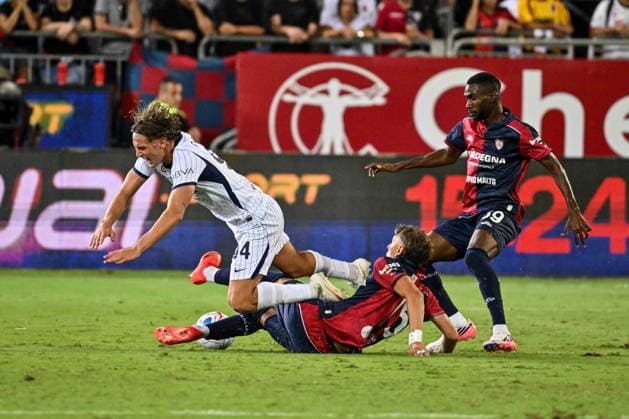 IPA87949280 - Pio Esposito of Inter during the Cagliari Calcio vs. Inter - FC Internazionale Italian Serie A soccer match in Cagliari, Italy, on August 30, 2026  Copyright: xLuigixCanu IPAxSportx xx 87949280