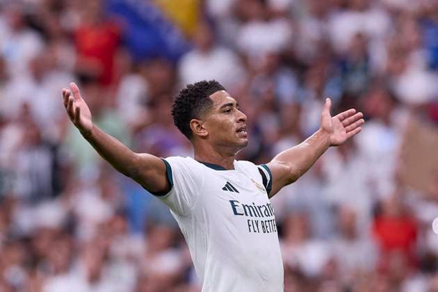 August 30, 2026, Madrid, Spain: Jude Bellingham (Real Madrid CF) celebrates a goal during the LaLiga EA SPORTS 2026 2027 match between Real Madrid CF and Malaga CF.Final Score: Real Madrid CF 4-0 Malaga CF LaLiga EA SPORTS 2026 2027 - Real Madrid CF And Malaga CF In Madrid, Spain - 30 Aug 2026  - ZUMAs197 20260830_aaa_s197_221 Copyright: xFedericoxTitonex