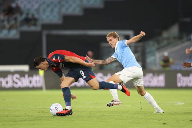 SOCCER - Serie A - SS Lazio vs. Genoa CFC Photo by IPA ABACAPRESS.COM87947049 - Vitinha of Genoa Cricket and Football Club and Nicolo Rovella of Società Sportiva Lazio are in action during the 2026 2027 Serie A match between S.S. Lazio and Genoa C.F.C. at the Stadio Olimpico in Rome, Italy. Rome Italy  Copyright: xIPAxSport ABACAx
