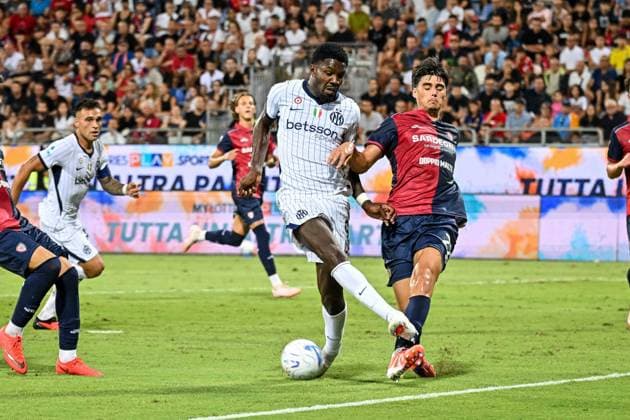 IPA87950245 - Marcus Thuram of Inter during the Cagliari Calcio vs. Inter - FC Internazionale Italian Serie A soccer match in Cagliari, Italy, on August 30, 2026  Copyright: xLuigixCanu IPAxSportx xx 87950245