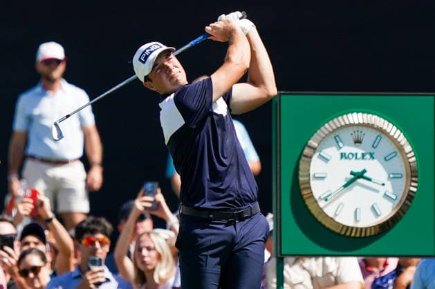 August 30, 2026, Atlanta, Georgia, USA: Viktor Hovland (NOR) tees off the 9th hole during the final round of the 2026 TOUR Championship at East Lake Golf Club. PGA, Golf Herren 2026: TOUR Championship - Final Round  - ZUMAw109 20260830_fap_w109_019 Copyright: xDebbyxWongx