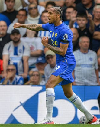 30 August 2026 - Chelsea v Brighton and Hove Albion - Premier League - Stamford Bridge - London. Chelsea v Brighton and Hove Albion - Premier League - Stamford Bridge - London. Joao Pedro celebrates his goal. Picture : Mark Pain LONDON England  Copyright: xMarkxPainx