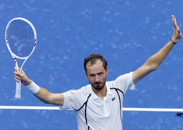 US Open tennis tournament - Day 1 Daniil Medvedev of Russia celebrates his victory against Hugo Gaston of France during the Men s Singles round one of the US Open Tennis Championships at the USTA Billie Jean King National Tennis Center in Flushing Meadows, New York, USA, 30 August 2026. The 2026 US Open tournament runs from 23 August through 13 September. FLUSHING MEADOWS NEW YORK United States  Copyright: xBRIANxHIRSCHFELDx