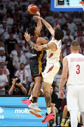 Poland V Germany - FIBA Basketball World Cup European Qualifier Group K Oscar Da Silva and Dominik Olejniczak during the FIBA Basketball World Cup European Qualifier Group K match between Poland and Germany at Ergo Arena in Gdansk, Poland, on August 30, 2026. Gdansk Poland  Copyright: xPiotrxMatusewiczx originalFilename:matusewicz-polandvg260830_npSDI.jpg