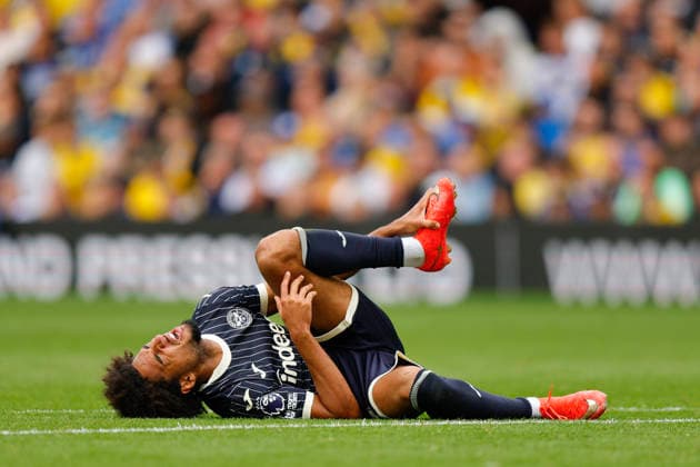 Leeds, England, 30th August 2026. Kevin Schade of Brentford reacts during the Leeds United vs Brentford Premier League match at Elland Road, Leeds. Picture credit should read: James Baylis Sportimage EDITORIAL USE ONLY. No use with unauthorised audio, video, data, fixture lists, club league logos or live services. Online in-match use limited to 120 images, no video emulation. No use in betting, games or single club league player publications. SPI_145_JB_LEEDS_BRENTFORD SPI-4950-0145
