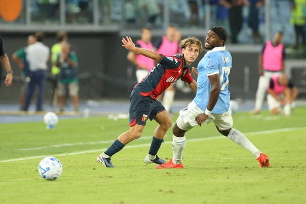 SOCCER - Serie A - SS Lazio vs. Genoa CFC Photo by IPA ABACAPRESS.COM87949342 - Tommaso Baldanzi of Genoa Cricket and Football Club is in action during the 2026–2027 Serie A match between S.S. Lazio and Genoa C.F.C. at the Stadio Olimpico in Rome, Italy. Rome Italy  Copyright: xIPAxSport ABACAx