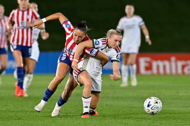 August 30, 2026, Madrid, Madrid, Spain: 20 ELISA SENSS of Real Madrid CF Femenino -and LUCIA RODRIGUEZ of Club Atletico de Madrid disputes a ball during the Spanish Women League, Liga F, football match played between REAL MADRID Vs ATLETICO DE MADRID at Alfredo Di Stefano stadium on August 30, 2027, in Valdebebas, Madrid, Spain. Madrid Spain - ZUMAc312 20260830_zsp_c312_174 Copyright: xOscarxManuelxSanchezx