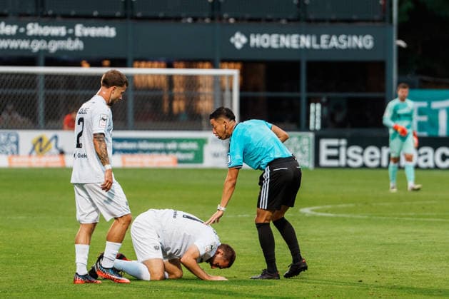 Germany Men s Soccer 3rd Division 2026–2027, Matchday 3: FC Viktoria Köln vs. SC Preußen Münster, Cologne. Referee: Ryo Tanimoto (Japan), FIFA Referee. Rico Preißinger (SC Preußen Münster) was shown a yellow card in the 21st minute for a foul. Copyright: xThiemoxRudolphx