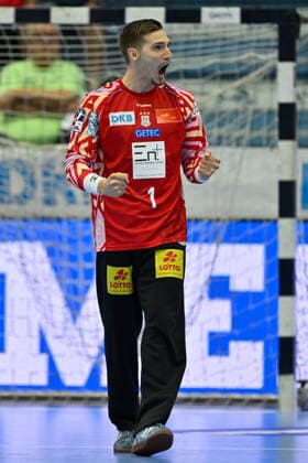 Gummersbach, Schwalbe Arena, August 30, 2026, GER, Men s Handball Bundesliga, Opel HBL, 2026–2027 Season, VfL Gummersbach vs. SC Magdeburg Photo: Goalkeeper Dominik KUZMANOVIC, Magdeburg, North Rhine-Westphalia, Germany
