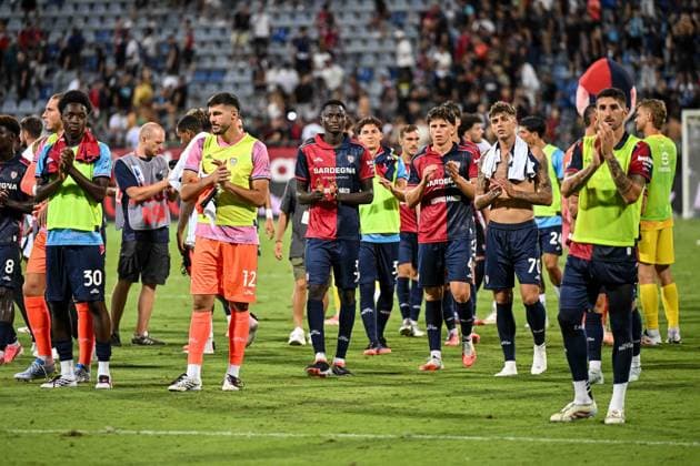 SOCCER - Serie A - Cagliari Calcio vs. Inter - FC Internazionale Photo by IPA ABACAPRESS.COM87950248 - Cagliari Calcio Postgame Team, following the Cagliari Calcio vs. Inter - FC Internazionale Italian Serie A soccer match in Cagliari, Italy, on August 30, 2026 Cagliari Italy  Copyright: xIPAxSport ABACAx