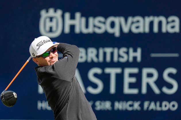 SUTTON COLDFIELD, ENGLAND - AUG 30: Ewen Ferguson (SCO) plays from the eighth tee during Round 4 at the 2026 Husqvarna British Masters at The Belfry, Sutton Coalfield on August 30, 2026 in Warwickshire, England The 2026 Husqvarna British Masters