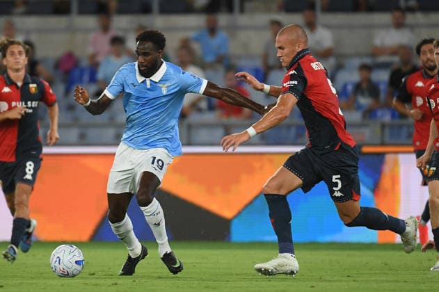 SOCCER - Serie A - SS Lazio vs. Genoa CFC Photo by IPA ABACAPRESS.COM87953466 - Lazio s Boulaye Dia battles for the ball with Genoa s Leo Skiri Ostigard during the 2026 2027 Serie A match between SS Lazio and Genoa CFC at the Olympic Stadium in Rome on August 30, 2026. Rome Italy  Copyright: xIPAxSport ABACAx