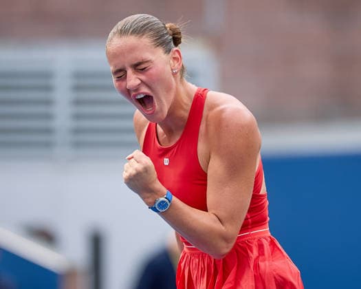 August 30, 2026, New York, New York, USA: MARTA KOSTYUK of Ukraine reacts after the Matchpoint during her first round win over Storm Hunter at the 2026 US Open Tennis Championships. Tennis 2026: US Open: Marta Kostyuk 6:4 6:1 Storm Hunter  - ZUMAs343 20260830_mda_s343_202 Copyright: xMathiasxSchulzx