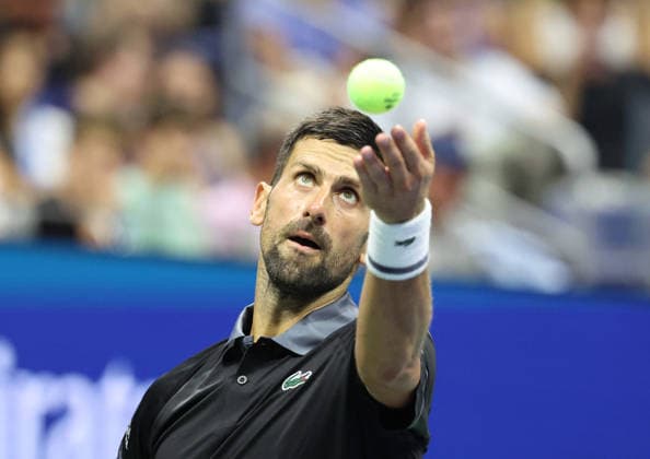 August 30, 2026, New York City, New York, USA: NOVAK DJOKOVIC of Serbia during the match against M. Navone of Argentina in the first round of Grand Slam tournament US Open. New York, USA. New York City USA - ZUMAc278 20260830_zsp_c278_001 Copyright: xMarcinxCholewinskix