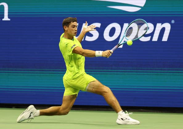 August 30, 2026, New York City, New York, USA: MARIANO NAVONE of Argentina during the match against N. Djokovic of Serbia in the first round of Grand Slam tournament US Open. New York, USA. New York City USA - ZUMAc278 20260830_zsp_c278_009 Copyright: xMarcinxCholewinskix