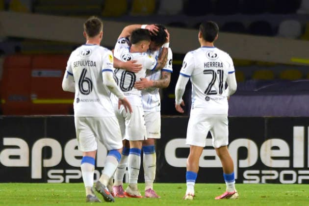 Futbol, Coquimbo Unido vs Huachipato. Fecha 21, Liga de primera 2026. El jugador de Huachipato Sergio Nunez, centro, celebra con sus companeros tras marcar un gol contra Coquimbo Unido durante un partido de la liga de primera disputado en el estadio Francisco Sanchez Rumoroso en Coquimbo, Chile. 30 08 2026 Alejandro Pizarro Ubilla Photosport Football, Coquimbo Unido vs Huachipato. 21th date, 2026 First division league. Huachipato™s player Sergio Nunez, center, celebrates with teammates after scoring against Coquimbo Unido during a first division league match played at the Francisco Sanchez Rumoroso stadium in Coquimbo, Chile 30 08 2026 Alejandro Pizarro Ubilla Photosport Coquimbo Unido vs Huachipato, campeonato 2026 