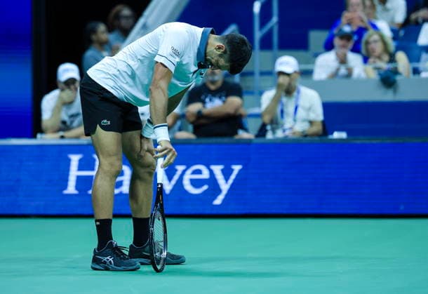 US Open tennis tournament - Day 1 Novak Djokovic of Serbia reacts during his match against Mariano Navone of Argentina during the Men s Singles round one of the US Open Tennis Championships at the USTA Billie Jean King National Tennis Center in Flushing Meadows, New York, USA, 30 August 2026. The 2026 US Open tournament runs from 23 August through 13 September. FLUSHING MEADOWS NEW YORK United States  Copyright: xBRIANxHIRSCHFELDx