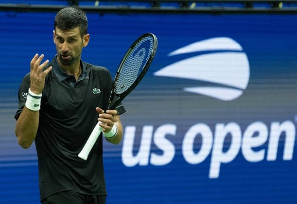 2026 US Open - Day 1 NEW YORK, NEW YORK - AUGUST 30: Novak Djokovic of Serbia reacts during his match against Mariano Navone of Argentina during the 2026 US Open - Day 1 at USTA Billie Jean King National Tennis Center on August 30, 2026 in New York, New York. New York USTA Billie Jean King National Tennis Center New York United States Copyright: xSusanxMullane ISIxPhotosx 9746