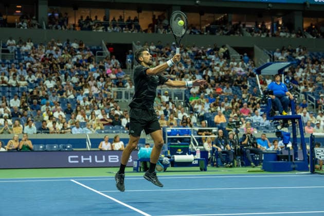 2026 US Open - Day 1 NEW YORK, NEW YORK - AUGUST 30: Novak Djokovic of Serbia returns a shot during his match against Mariano Navone of Argentina during the 2026 US Open - Day 1 at USTA Billie Jean King National Tennis Center on August 30, 2026 in New York, New York. New York USTA Billie Jean King National Tennis Center New York United States Copyright: xSusanxMullane ISIxPhotosx 9746