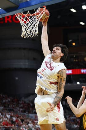 Poland V Germany - FIBA Basketball World Cup European Qualifier Group K Dominik Olejniczak plays during the FIBA Basketball World Cup European Qualifier Group K match between Poland and Germany at Ergo Arena in Gdansk, Poland, on August 30, 2026. Gdansk Poland  Copyright: xPiotrxMatusewiczx originalFilename:matusewicz-polandvg260830_npiNw.jpg