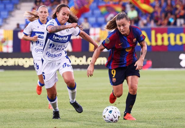 FC Barcelona, Barca v Costa Adeje Tenerife - Liga F Moeve 2026 27 Claudia Pina and Henar Muina play during the match between FC Barcelona Femeni and Costa Adeje Tenerife, corresponding to the week 1 of the Liga F Moeve 2026-27, played at the Johan Cruyff Stadium, in Barcelona, on August 30, 2026. Barcelona Barcelona Spain  Copyright: xUrbanandsportx originalFilename:urbanandsport-fcbarcel260830_npmUe.jpg