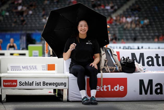 BERLIN, GERMANY - AUGUST 30, 2026: Nanaka KORI (JPN Japan) smiling before the women’s discus throw during the ISTAF at Olympic Stadium on August 30, 2026 in Berlin, Germany. Germany Copyright: xAxelxKohringx