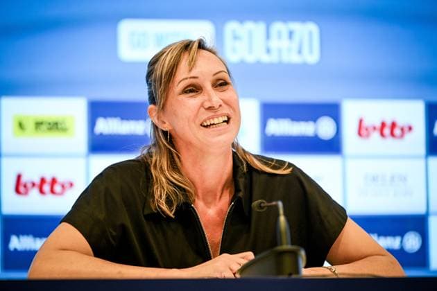 press conference, PK, Pressekonferenz Memorial Van Damme 2026 Meeting Director of the Allianz Memorial Van Damme Kim Gevaert is pictured during a press conference ahead of the 50th edition in Brussels on Monday August 31 2026. The Memorial Van Damme will take place on Friday 4t and Saturday 5 September. (Photonews Elias Rom) Brussels Belgium  Copyright: xx