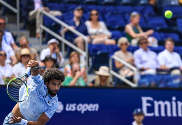 US Open tennis tournament - Day 2 Arthur Fils of France in action against Stefanos Tsitsipas of Greece during the Men s Singles first round tennis match of the US Open Tennis Championships, in Flushing Meadows, New York, USA, 31 August 2026. FLUSHING MEADOWS NEW YORK United States  Copyright: xCRISTOBALxHERRERA-ULASHKEVICHx