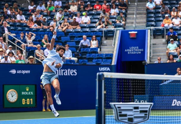 US Open tennis tournament - Day 2 Arthur Fils of France in action against Stefanos Tsitsipas of Greece during the Men s Singles first round tennis match of the US Open Tennis Championships, in Flushing Meadows, New York, USA, 31 August 2026. FLUSHING MEADOWS NEW YORK United States  Copyright: xCRISTOBALxHERRERA-ULASHKEVICHx