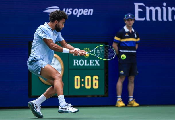 US Open tennis tournament - Day 2 Arthur Fils of France in action against Stefanos Tsitsipas of Greece during the Men s Singles first round tennis match of the US Open Tennis Championships, in Flushing Meadows, New York, USA, 31 August 2026. FLUSHING MEADOWS NEW YORK United States  Copyright: xCRISTOBALxHERRERA-ULASHKEVICHx
