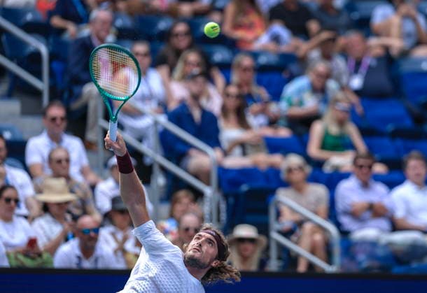 US Open tennis tournament - Day 2 Stefanos Tsitsipas of Greece in action against Arthur Fils of France during the Men s Singles first round tennis match of the US Open Tennis Championships, in Flushing Meadows, New York, USA, 31 August 2026. FLUSHING MEADOWS NEW YORK United States  Copyright: xCRISTOBALxHERRERA-ULASHKEVICHx