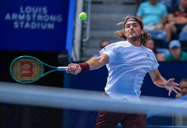 US Open tennis tournament - Day 2 Stefanos Tsitsipas of Greece in action against Arthur Fils of France during the Men s Singles first round tennis match of the US Open Tennis Championships, in Flushing Meadows, New York, USA, 31 August 2026. FLUSHING MEADOWS NEW YORK United States  Copyright: xCRISTOBALxHERRERA-ULASHKEVICHx