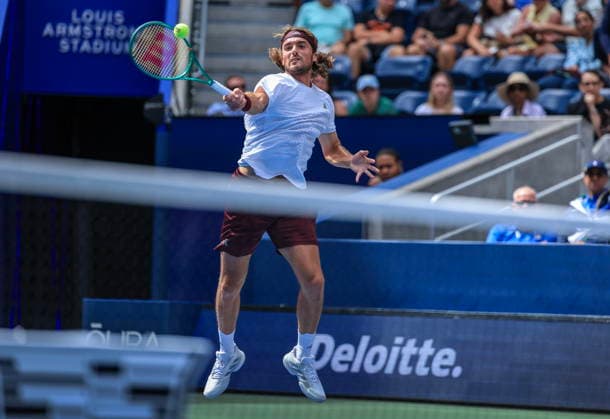 US Open tennis tournament - Day 2 Stefanos Tsitsipas of Greece in action against Arthur Fils of France during the Men s Singles first round tennis match of the US Open Tennis Championships, in Flushing Meadows, New York, USA, 31 August 2026. FLUSHING MEADOWS NEW YORK United States  Copyright: xCRISTOBALxHERRERA-ULASHKEVICHx