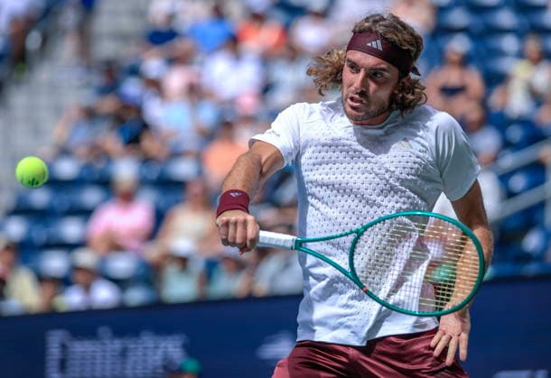 US Open tennis tournament - Day 2 Stefanos Tsitsipas of Greece in action against Arthur Fils of France during the Men s Singles first round tennis match of the US Open Tennis Championships, in Flushing Meadows, New York, USA, 31 August 2026. FLUSHING MEADOWS NEW YORK United States  Copyright: xCRISTOBALxHERRERA-ULASHKEVICHx