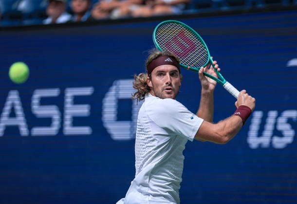 US Open tennis tournament - Day 2 Stefanos Tsitsipas of Greece in action against Arthur Fils of France during the Men s Singles first round tennis match of the US Open Tennis Championships, in Flushing Meadows, New York, USA, 31 August 2026. FLUSHING MEADOWS NEW YORK United States  Copyright: xCRISTOBALxHERRERA-ULASHKEVICHx