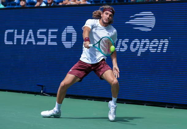 US Open tennis tournament - Day 2 Stefanos Tsitsipas of Greece in action against Arthur Fils of France during the Men s Singles first round tennis match of the US Open Tennis Championships, in Flushing Meadows, New York, USA, 31 August 2026. FLUSHING MEADOWS NEW YORK United States  Copyright: xCRISTOBALxHERRERA-ULASHKEVICHx