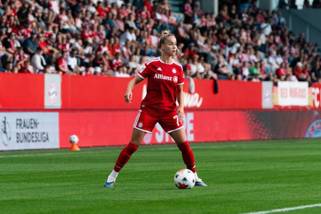 Fussball: Google Pixel Frauen-Bundesliga, 2. Spieltag, FC Bayern München Frauen - 1. FSV Mainz 05 Frauen am 31.08.2026 in München (FC Bayern Campus-Stadion), Deutschland, Saison 2026 2027: Giulia Gwinn (FC Bayern München, 7) München FC Bayern Campus-Stadion Deutschland *** Soccer Google Pixel Women s Bundesliga, Matchday 2, FC Bayern Munich Women vs. FSV Mainz 05 Women on August 31, 2026, at FC Bayern Campus Stadium in Munich, Germany, 2026–2027 season. Giulia Gwinn, FC Bayern Munich, 7, FC Bayern Campus Stadium, Munich, Germany Copyright: xPhilippxImhofx