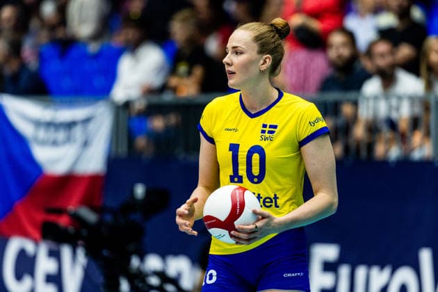 260831 Isabelle Haak of Sweden during the CEV EuroVolley 2026 round of 16 volleyball match between the Czech Republic and Sweden on August 31, 2026 in Brno. Photo by Pavel Lebeda, BILDBYRAN COP 18 XY0126: volleyball, women’s EuroVolley Championship, Round of 16, Czech Republic, Sweden, bbeng  Copyright: PAVELxLEBEDA BB260831BB448