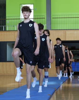 August 31, 2026, Germany, Ludwigsburg, Volleyball: Barock Volleys MTV Ludwigsburg Kick Off Training, New Player Caleb Lipscomb in the foreground